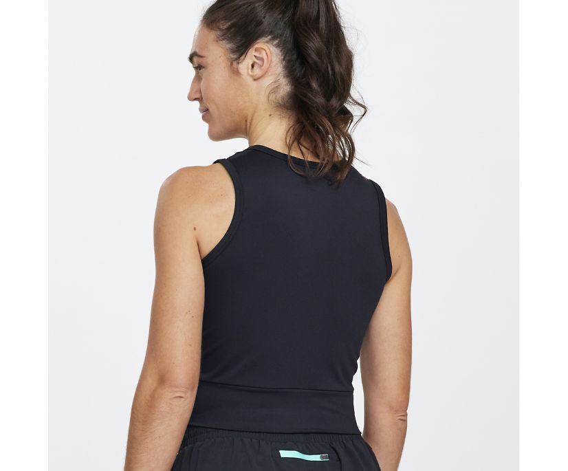 Saucony Dash Crop Top Ženske Tops Crne | VVN3OL04