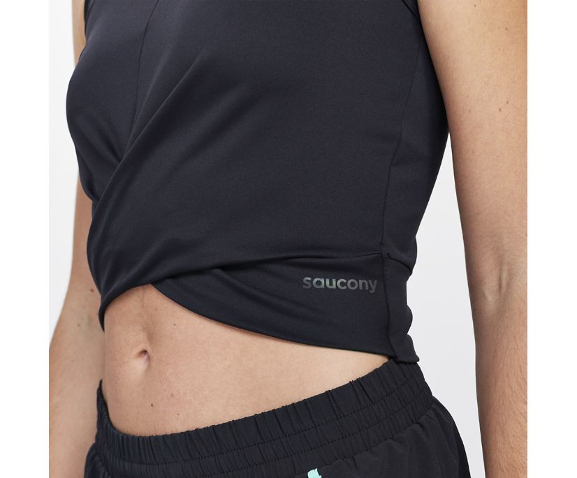 Saucony Dash Crop Top Ženske Tops Crne | VVN3OL04