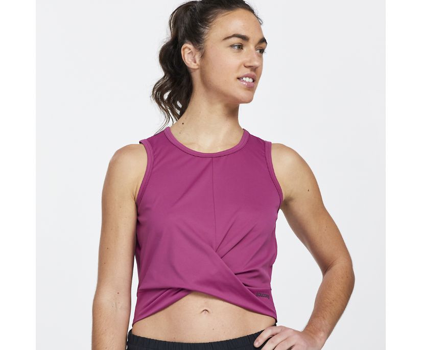 Saucony Dash Crop Top Ženske Tops Roze | EEC07PXA