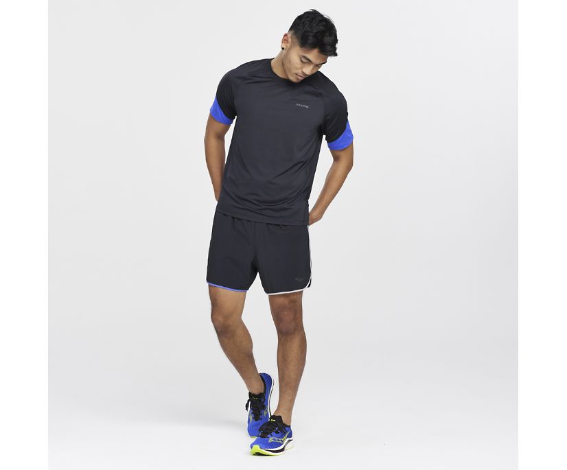 Saucony Dash Short Sleeve Muške Tops Crne | C38V3EYN