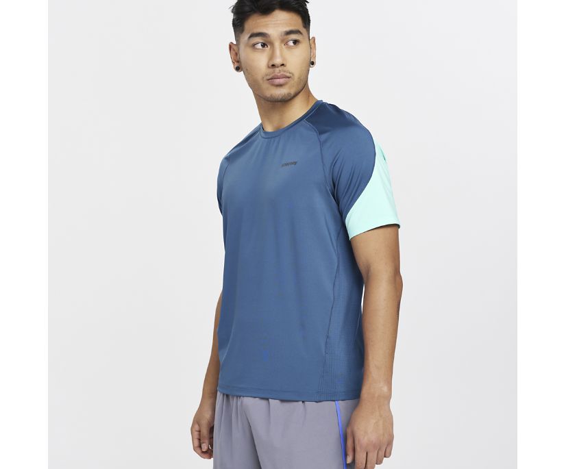 Saucony Dash Short Sleeve Muške Tops Tamnoplave | T7L5KYPF