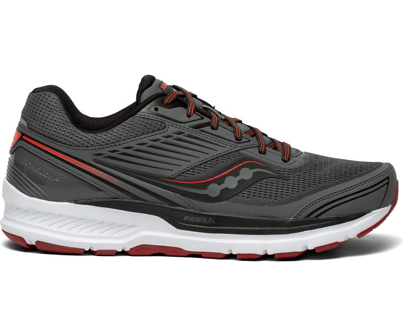 Saucony Echelon 8 Wide Muške Cipele Tamno Sive Crvene | NDFG7LPF