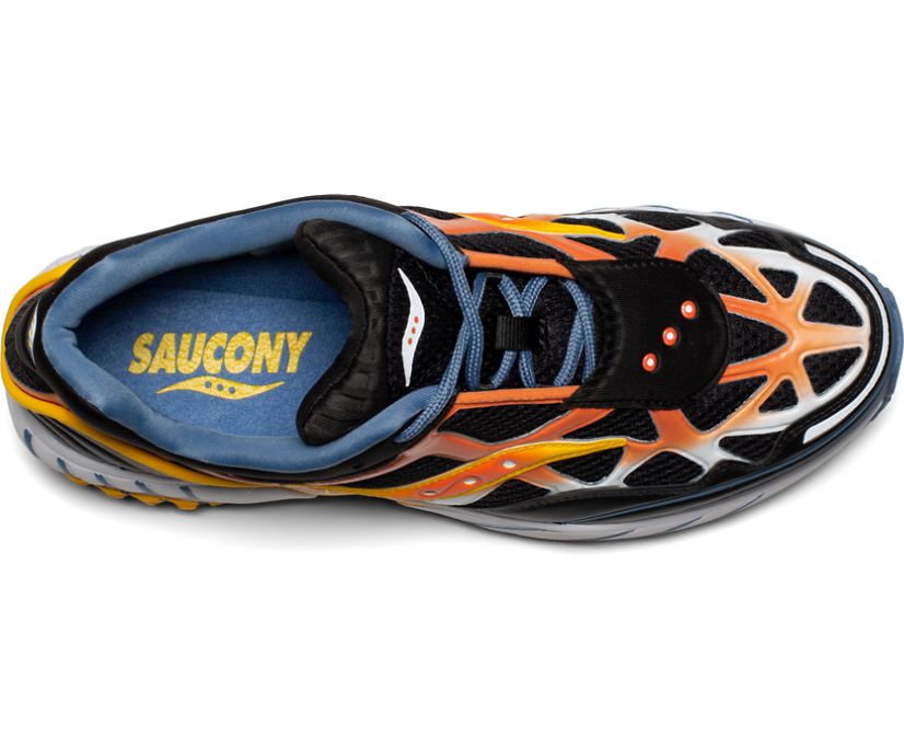 Saucony Grid Web Ženske Cipele Crne Narančaste Žute | 7OZXY28Q