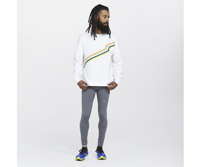 Saucony Rested Crewneck Muške Tops Bijele | N8XBJVRY