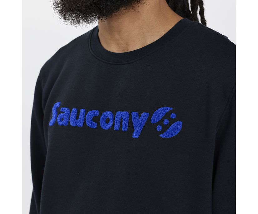 Saucony Rested Crewneck Muške Tops Crne | REOUKXDD