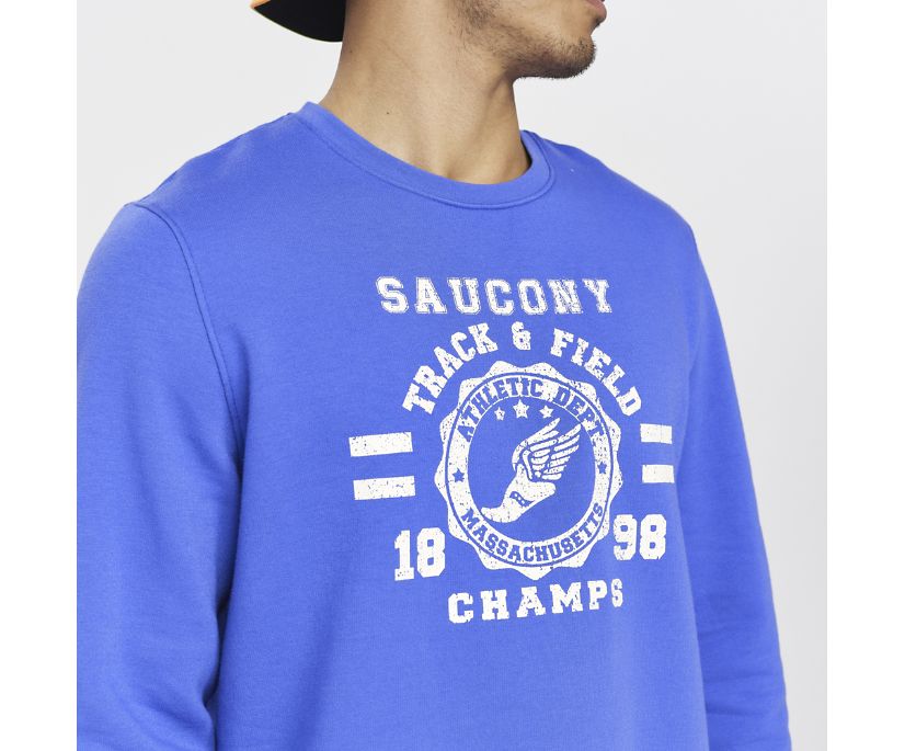 Saucony Rested Crewneck Muške Tops Plave | MAB3TTM9