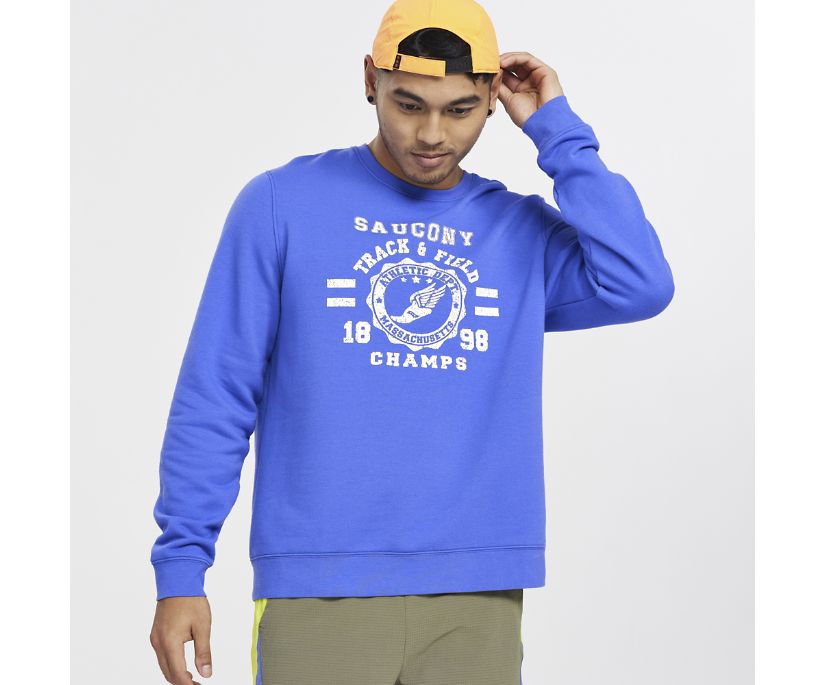 Saucony Rested Crewneck Muške Tops Plave | MAB3TTM9