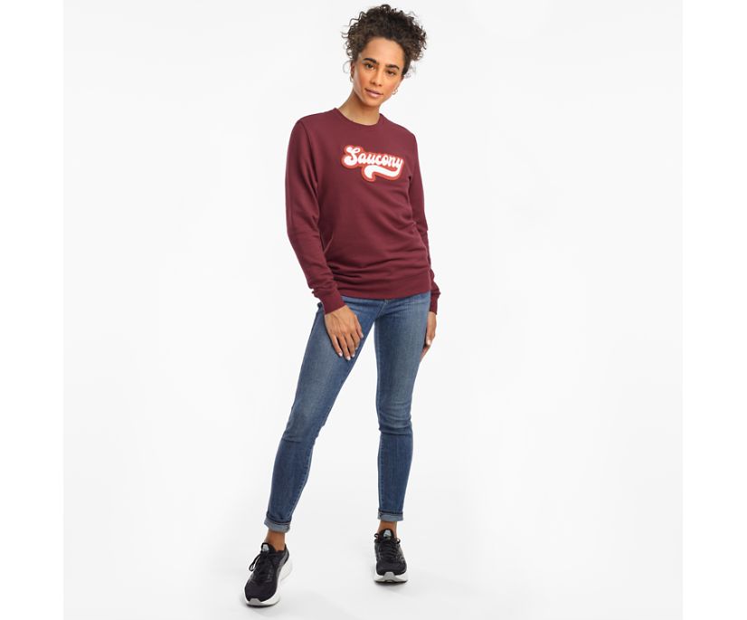 Saucony Rested Crewneck Ženske Tops Bordo | TNJZBJFS