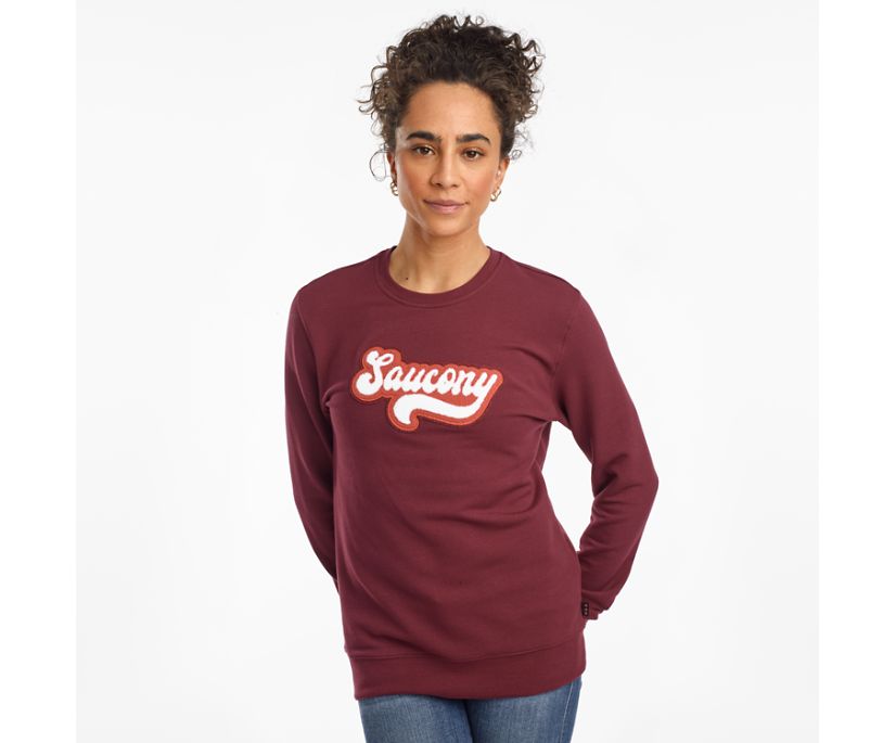 Saucony Rested Crewneck Ženske Tops Bordo | TNJZBJFS