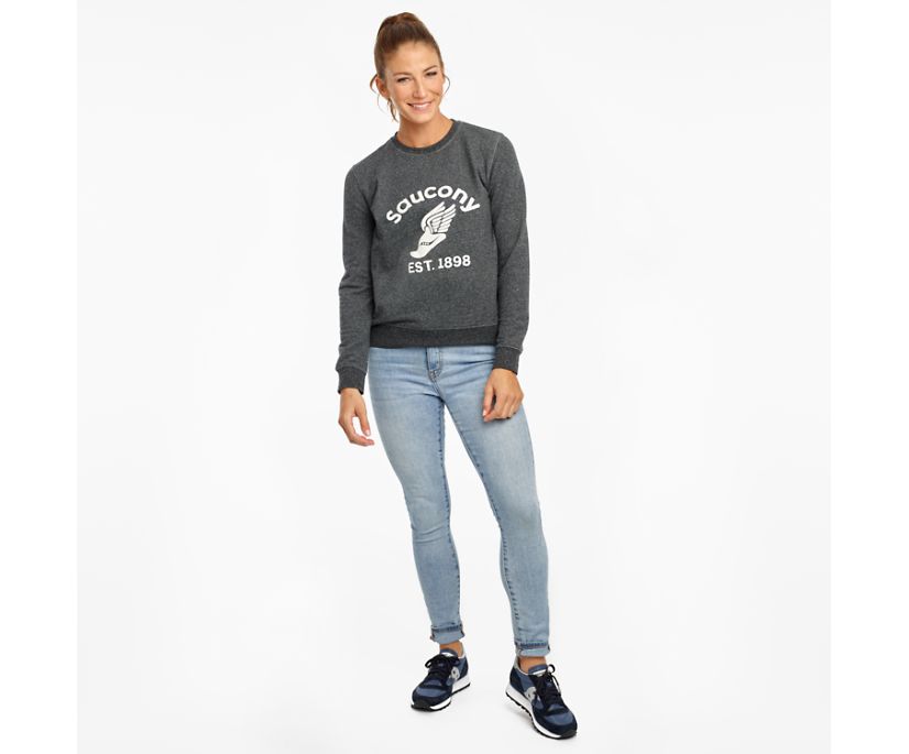 Saucony Rested Crewneck Ženske Tops Crne | 7JO6WWA8