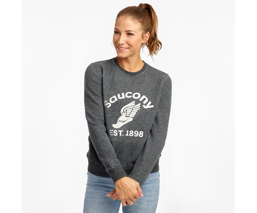 Saucony Rested Crewneck Ženske Tops Crne | 7JO6WWA8