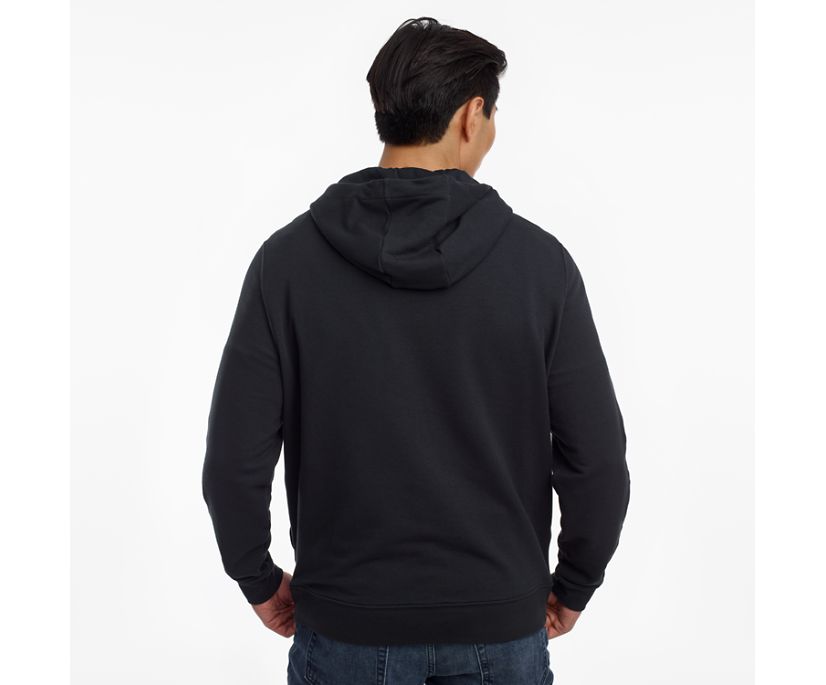 Saucony Rested Hoodie Muške Tops Crne | G9SDF7UG