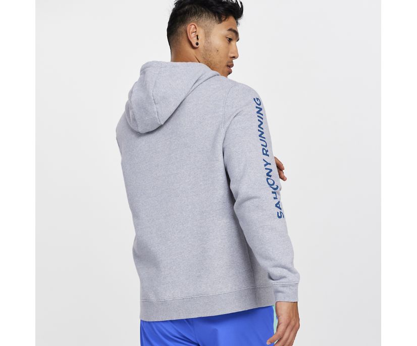 Saucony Rested Hoodie Muške Tops Svijetlo Sive | NLMV0TUX