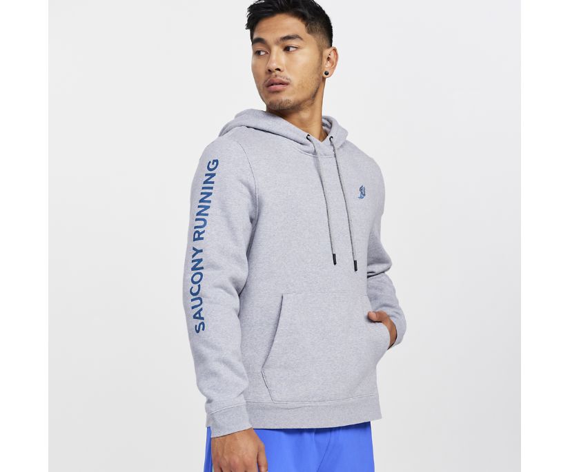 Saucony Rested Hoodie Muške Tops Svijetlo Sive | NLMV0TUX