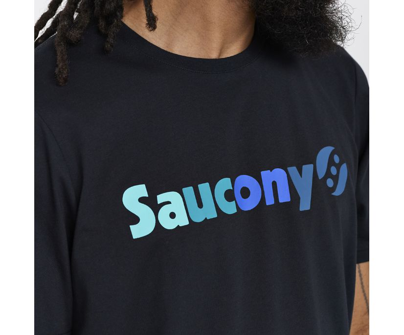 Saucony Rested T-Shirt Muške Tops Crne | SRMTAPGU