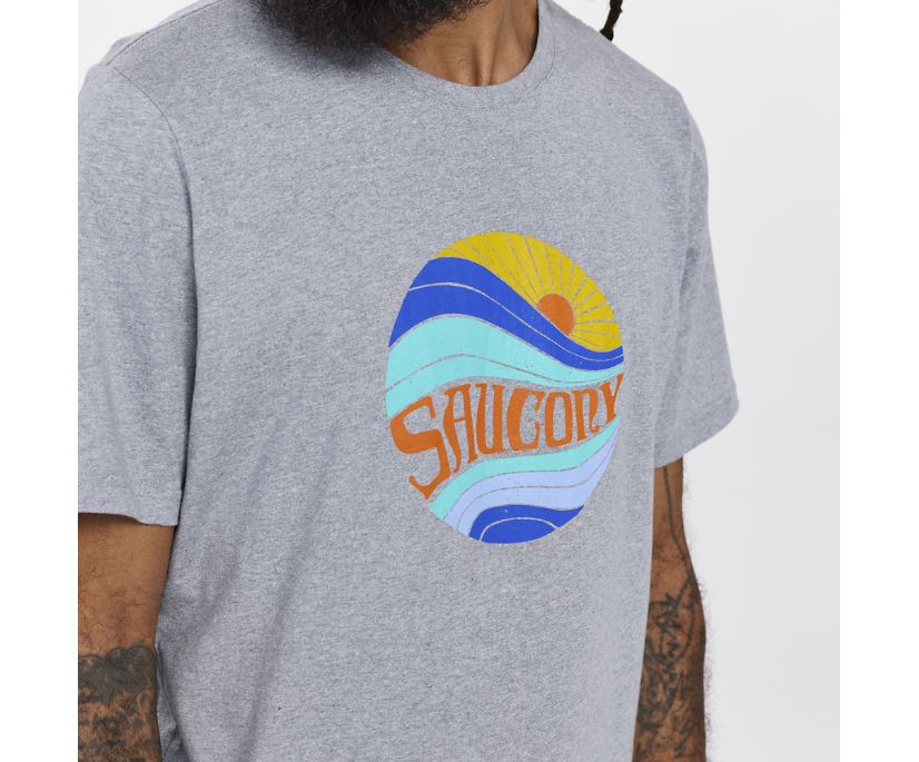 Saucony Rested T-Shirt Muške Tops Svijetlo Sive | UW3EHBOB