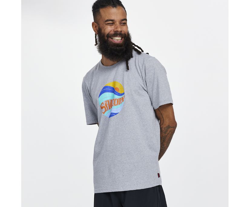 Saucony Rested T-Shirt Muške Tops Svijetlo Sive | UW3EHBOB