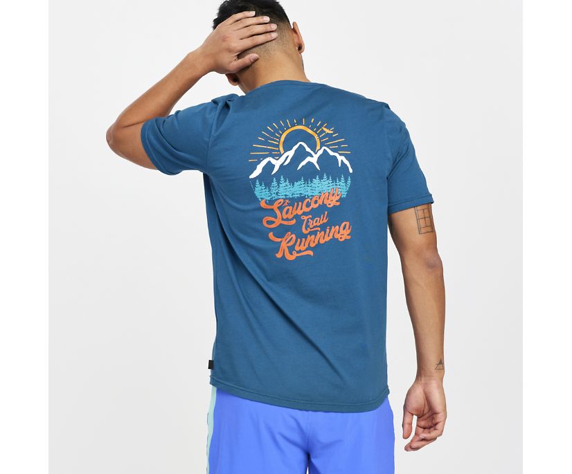 Saucony Rested T-Shirt Muške Tops Tamnoplave | S280J9TW