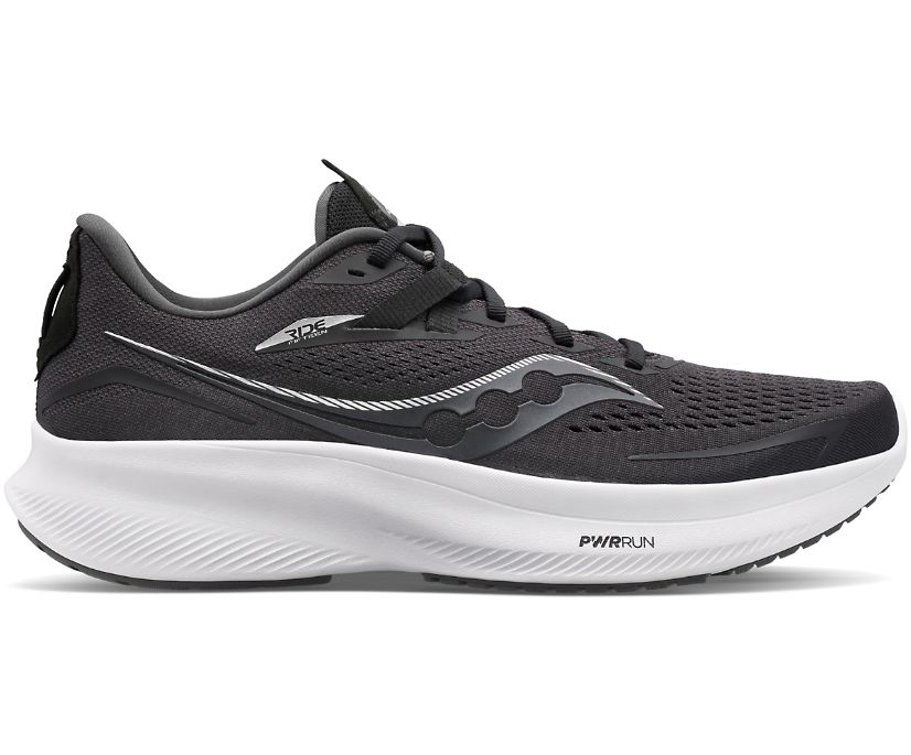 Saucony Ride 15 Wide Muške Cipele Crne Bijele | 0Q435JMA