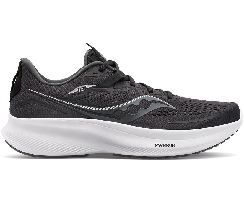 Saucony Ride 15 Wide Ženske Cipele Crne Bijele | OHARZJWI