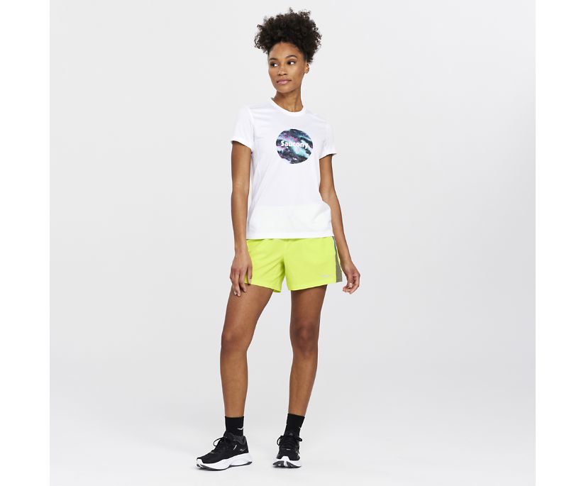 Saucony Stopwatch Graphic Short Sleeve Ženske Tops Bijele | 8PJGMWWS