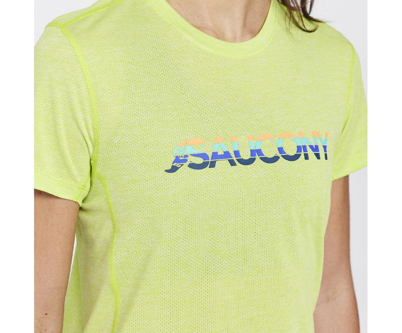 Saucony Stopwatch Graphic Short Sleeve Ženske Tops Svijetlo Zelene | NQ32E628