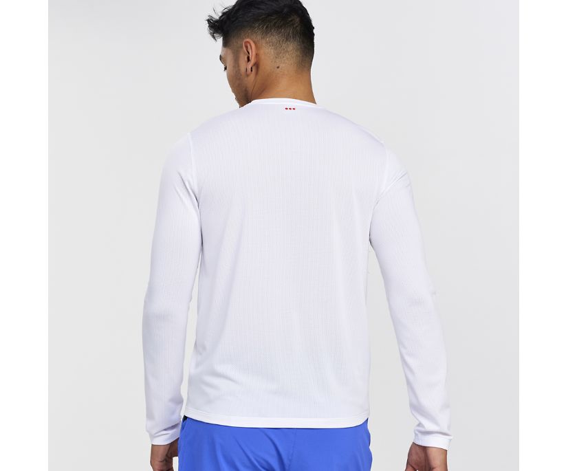 Saucony Stopwatch Long Sleeve Muške Tops Bijele | 1R76LP9Y