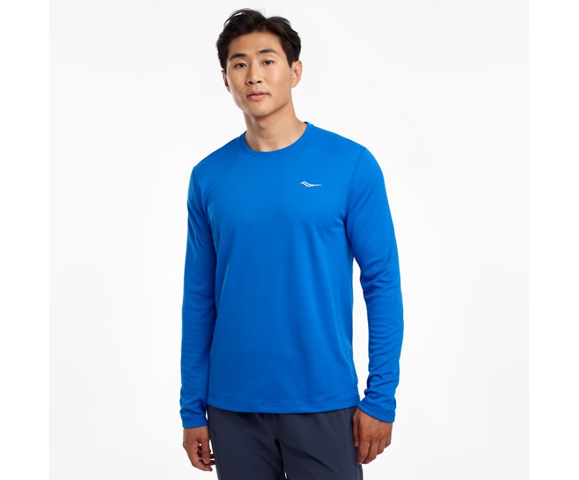 Saucony Stopwatch Long Sleeve Muške Tops Plave | HBTNTUCL