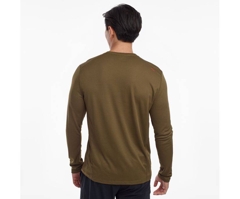 Saucony Stopwatch Long Sleeve Muške Tops Tamno Maslinasto Zelene | OG1O4I1R