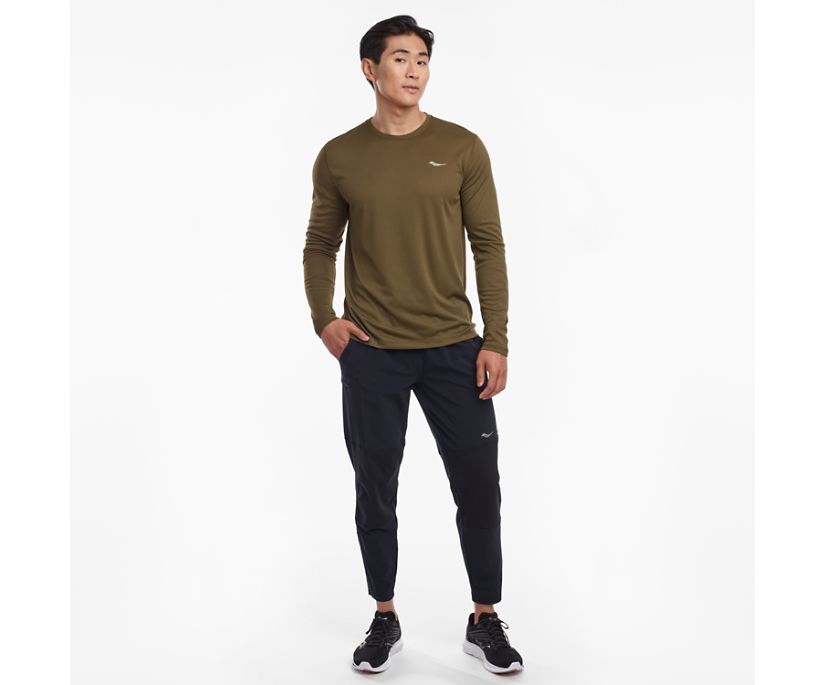 Saucony Stopwatch Long Sleeve Muške Tops Tamno Maslinasto Zelene | OG1O4I1R