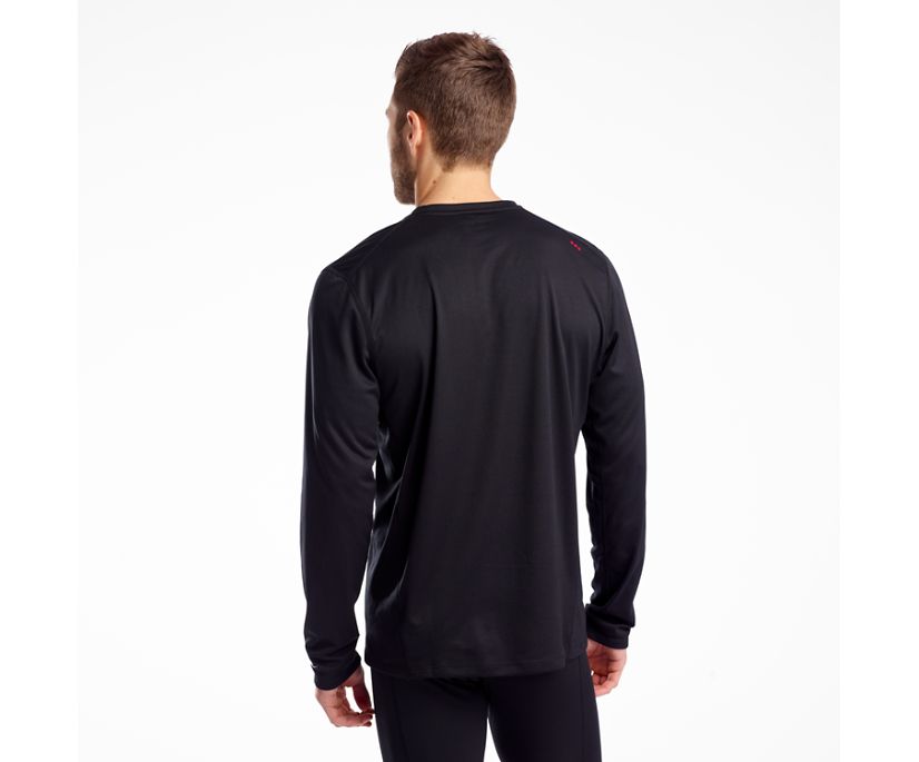 Saucony Stopwatch Long Sleeve Muške Tops Crne | UQVLHJ24