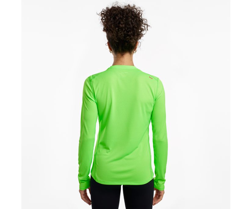 Saucony Stopwatch Long Sleeve Ženske Tops Svijetlo Zelene | CWIS7UYX