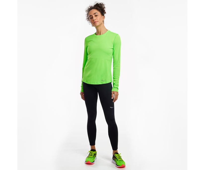 Saucony Stopwatch Long Sleeve Ženske Tops Svijetlo Zelene | CWIS7UYX