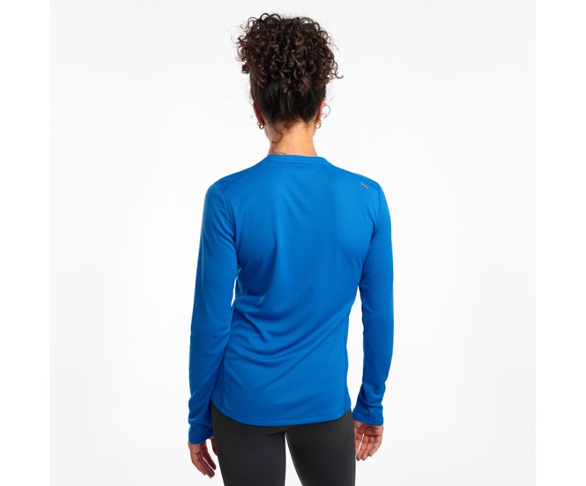 Saucony Stopwatch Long Sleeve Ženske Tops Plave | FT5R34DY