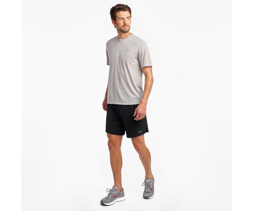 Saucony Stopwatch Short Sleeve Muške Tops Sive | 2ZM09O0I