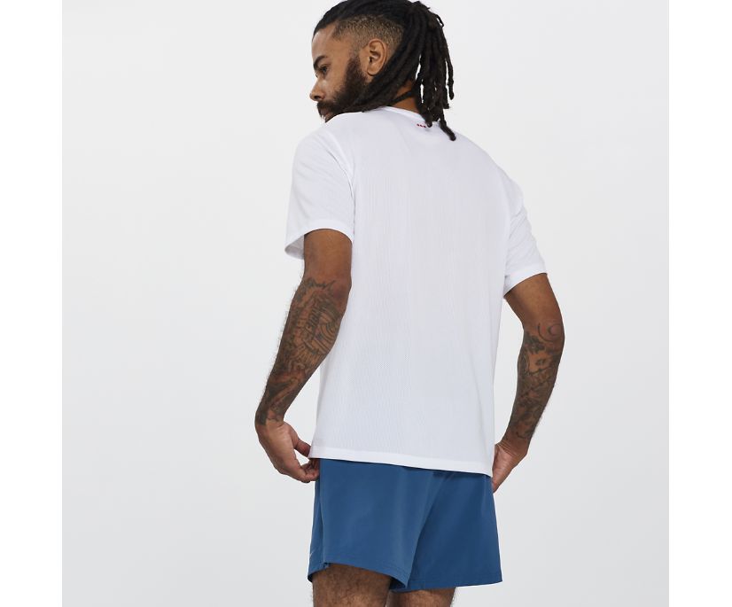 Saucony Stopwatch Short Sleeve Muške Tops Bijele | AYRXXWVN