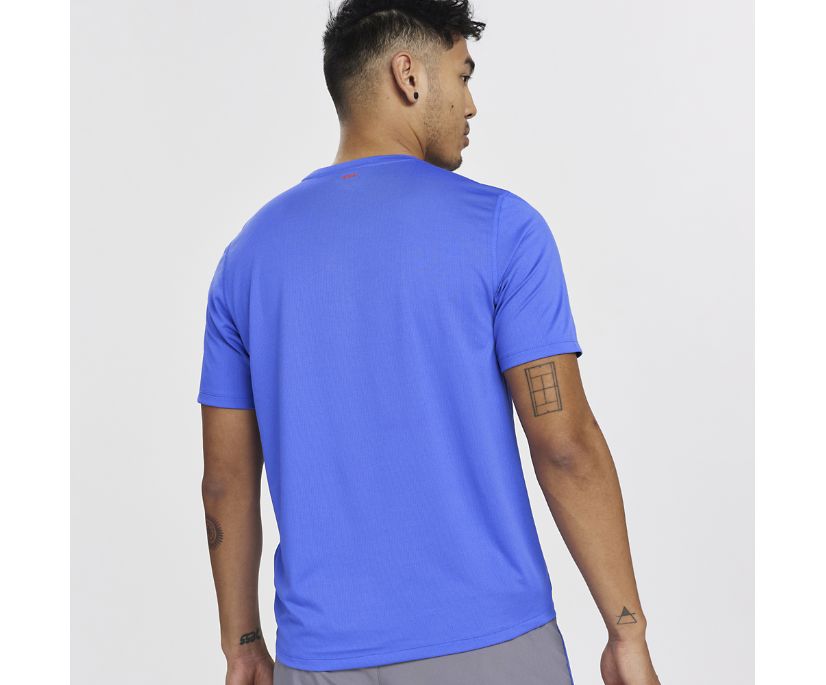 Saucony Stopwatch Short Sleeve Muške Tops Plave | LXV0JD21