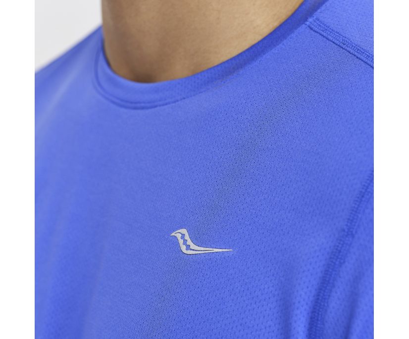 Saucony Stopwatch Short Sleeve Muške Tops Plave | LXV0JD21