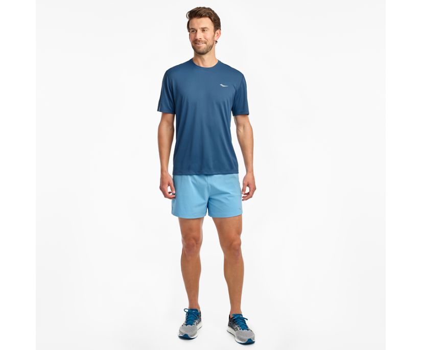 Saucony Stopwatch Short Sleeve Muške Tops Plave | X8D3TP5W