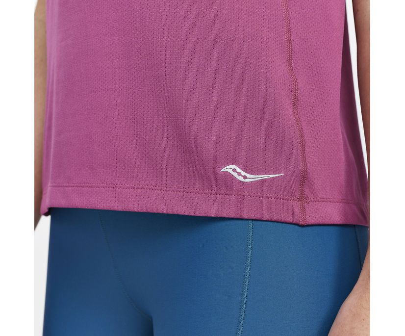 Saucony Stopwatch Short Sleeve Ženske Tops Roze | 6HZNJZ4C