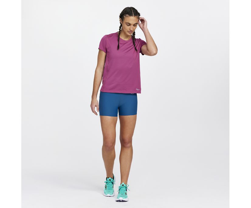 Saucony Stopwatch Short Sleeve Ženske Tops Roze | 6HZNJZ4C