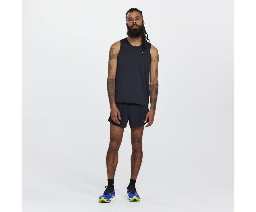 Saucony Stopwatch Singlet Muške Tops Crne | 100RWQMM