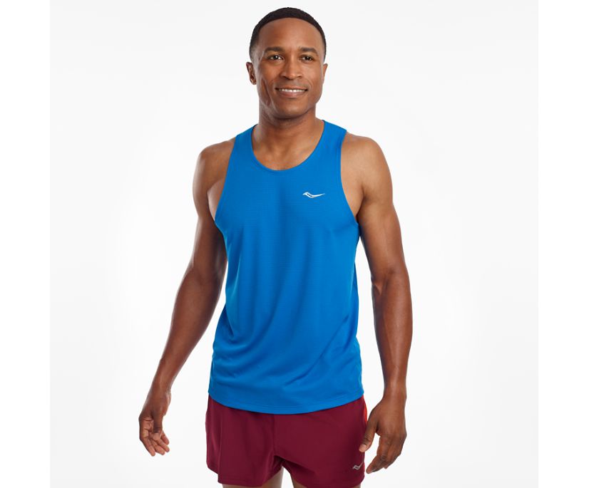 Saucony Stopwatch Singlet Muške Tops Plave | CLZ4CY1G