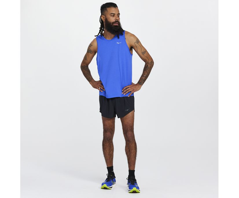 Saucony Stopwatch Singlet Muške Tops Plave | IUJBQ9M6