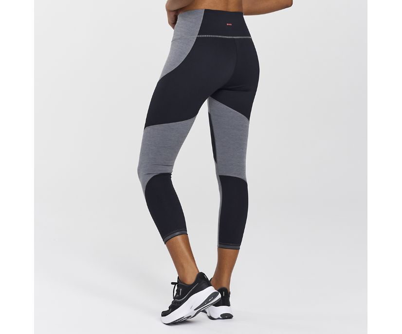 Saucony Time Trial Crop Tight Ženske Hlače Tamno Sive | DA4E9HQQ