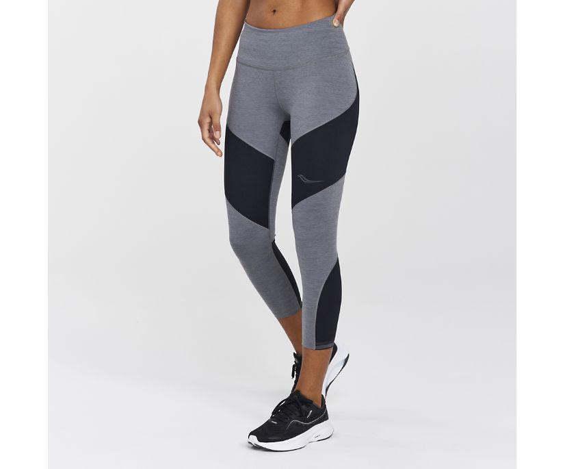 Saucony Time Trial Crop Tight Ženske Hlače Tamno Sive | DA4E9HQQ