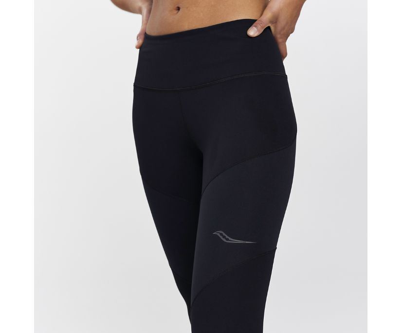 Saucony Time Trial Crop Tight Ženske Hlače Crne | USJI5CQB