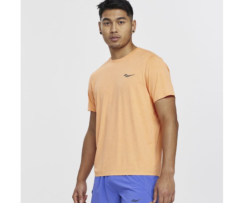 Saucony Time Trial Short Sleeve Muške Tops Narančaste | C4UJ2BSW