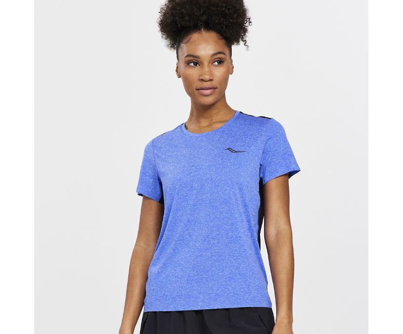 Saucony Time Trial Short Sleeve Ženske Tops Plave | YNPBGBLR