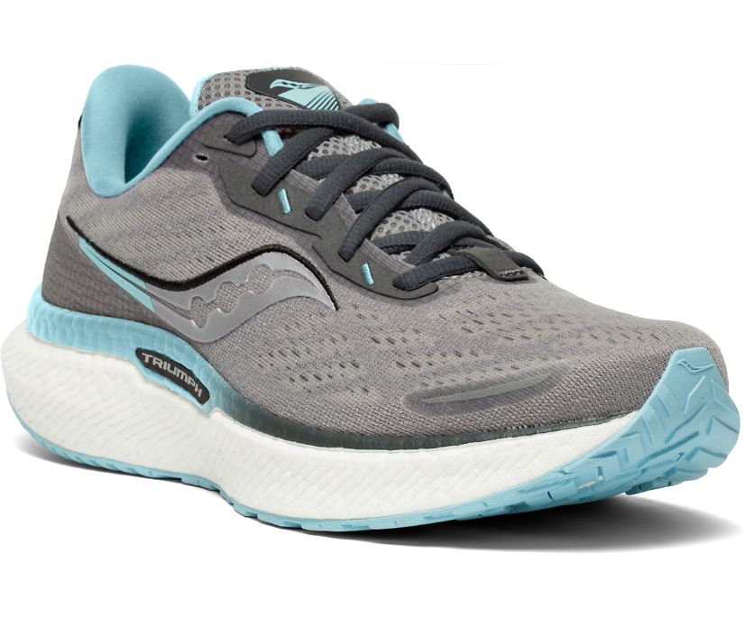 Saucony Triumph 19 Wide Ženske Cipele Za Hodanje Sive Svijetlo Plave | KL4U6CMV